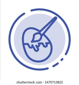 Brush, Easter, Egg, Painting Blue Dotted Line Line Icon. Vector Icon Template background
