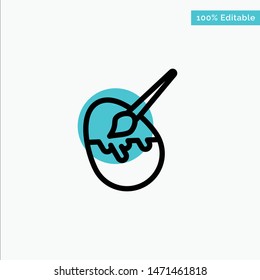 Brush, Easter, Egg, Painting turquoise highlight circle point Vector icon