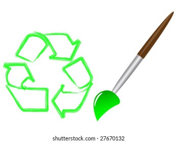 a brush with ecology symbol