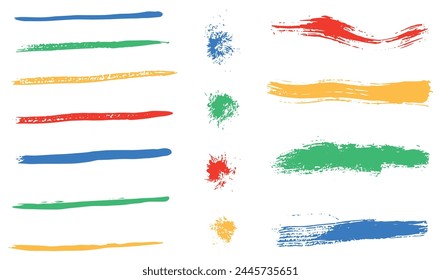 Brush Elements for note-taking, highlighting, and underlining in Hand drawn-style text. 