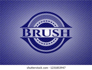 Brush emblem with denim texture