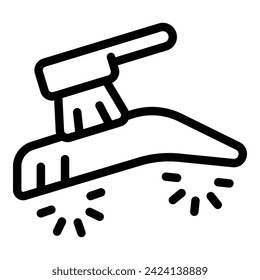 Brush eyebrow correction icon outline vector. Beauty body. Care face shading