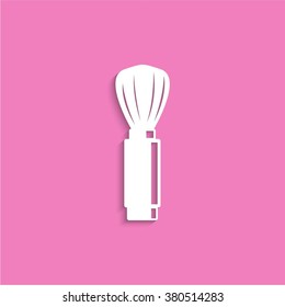 Brush for the face. Cosmetic items. Vector icon.
