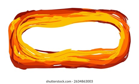 brush fire ring in bright colors, suitable for dynamic logos, martial arts themes, or fantasy elements