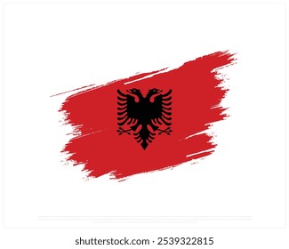 Brush flag of Albania on a white background, Independence Day of Albania, Albania, Editable Vector illustration of Albania flag, National Day design, Brush Flag vector design