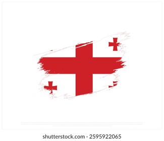 Brush flag of GEORGIA on a white background, Editable Vector illustration of GEORGIA flag, National Day design, Brush Flag of GEORGIA flat design, National Day of GEORGIA