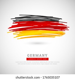 Brush flag of Germany country. Happy german unity day of Germany with grungy flag background