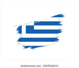 Brush flag of GREECE on a white background, Editable Vector illustration of GREECE flag, National Day design, Brush Flag of Greece flat design, National Day of Greece