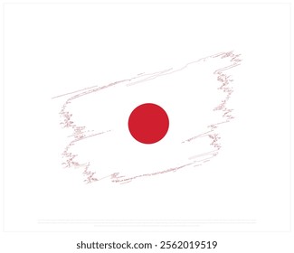 Brush flag of JAPAN on a white background, Editable Vector illustration of JAPAN flag, National Day design, vector design of Japan Brush Flag, National Day of Japan