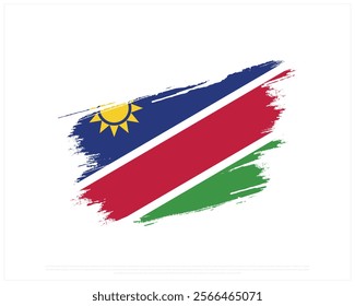 Brush flag of NAMIBIA on a white background, Editable Vector illustration of NAMIBIA flag, National Day design, Brush Flag of Namibia flat design, National Day of Namibia