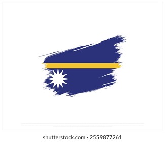 Brush flag of NAURU on a white background, Editable Vector illustration of NAURU flag, National Day design, vector design of Nauru Brush Flag, National Day of Nauru