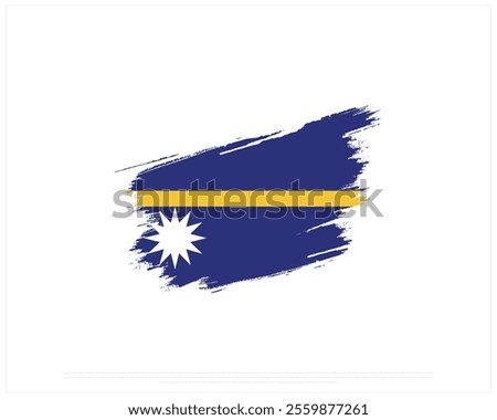 Brush flag of NAURU on a white background, Editable Vector illustration of NAURU flag, National Day design, vector design of Nauru Brush Flag, National Day of Nauru