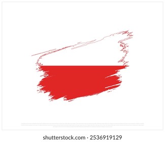 Brush flag of Poland on a white background, National Day of Poland, Poland, Editable Vector illustration of Poland flag, Independence Day design, Brush Flag