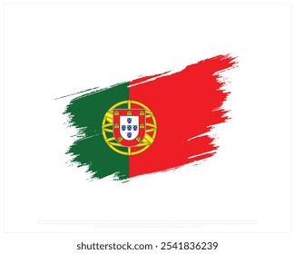 Brush flag of Portugal on a white background, Independence Day of Portugal, Portugal, Editable Vector illustration of Portugal flag, National Day design, Brush Flag