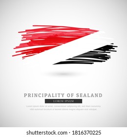 Brush flag of Principality of Sealand country. Happy national day of Principality of Sealand with grungy flag background