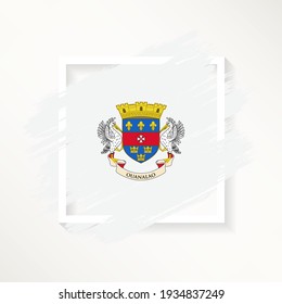 Brush flag of Saint Barthelemy with grunge abstract brush stroke on white frame background