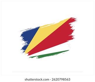 Brush flag of SEYCHELLES on a white background, Editable Vector illustration of SEYCHELLES flag, National Day design, Brush Flag of SEYCHELLES flat design, National Day of SEYCHELLES
