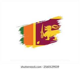 Brush flag of SRI LANKA on a white background, Editable Vector illustration of SRI LANKA flag, National Day design, vector design of Sri Lanka Brush Flag, National Day of Sri Lanka