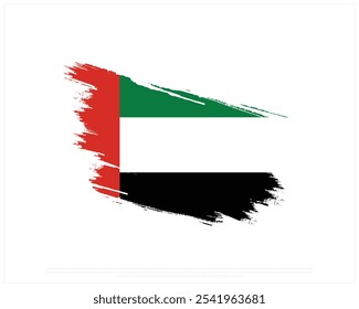 Brush flag of UAE on a white background, National Day of UAE, UAE, Editable Vector illustration of UAE flag, National Day design, Brush Flag of United Arab Emirates, United Arab Emirates National Day