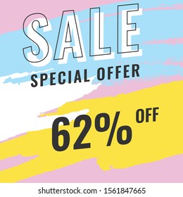 Brush Flash Sale Banner Vector