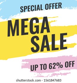 Brush Flash Sale Banner Vector