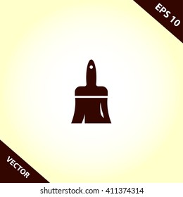 brush flat icon. vector illustration
