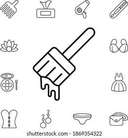 Pincel icono de vector plano en el paquete de belleza