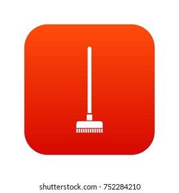 Brush for a floor icon digital red for any design isolated on white vector illustration