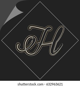 brush font hand drawn alphabet h