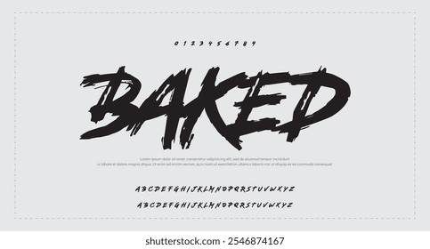 Fuente de pincel. Letras de mano Sketch Font. Alfabeto de Vector