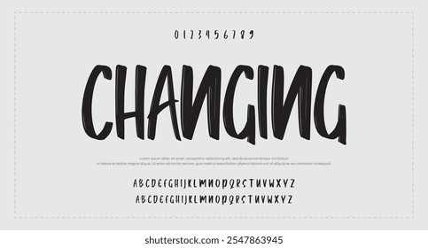Brush Font. Hand Lettering Sketch Font. Vector Alphabet