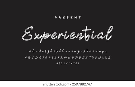 Brush Font. Hand Lettering Sketch Font. Vector Alphabet