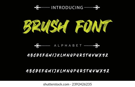 Brush Font Stilvolle Pinsel gemalt einen Großvektor Vektor Buchstaben, Alphabet, Schrift.