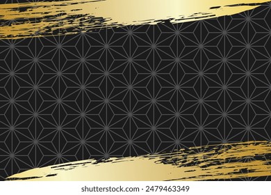 Brush Frame Black Background Hemp Leaf Pattern