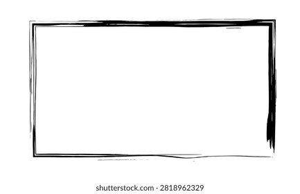 brush Frame Isolated on White Background.