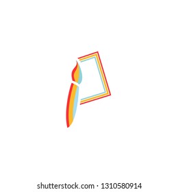 Brush and frame logo. Art logo