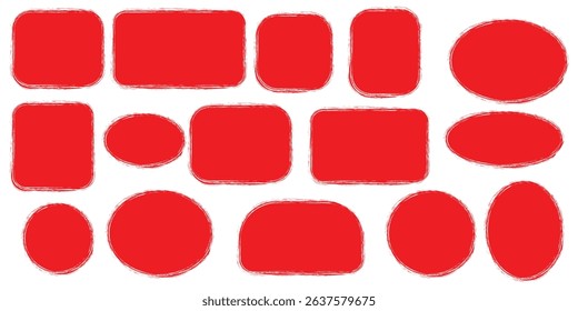 Brush frame rough rectangle box shape set. Text box frame rough grunge square, oval paint shape element. Text box frame rough grunge square, oval paint shape. Hand drawn texture grunge brush rectangle