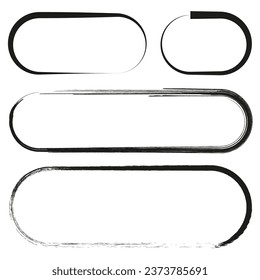 Brush frames rectangles ovals. Hand drawn scribble doodle circle set.