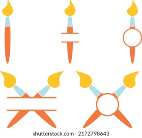 Brush frames. School teacher designs.