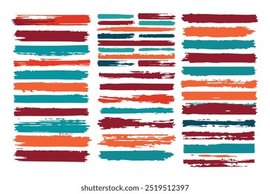 Cepille las rayas a mano alzada sin patrón. Impresión de líneas de tinta de borde ancho y áspero. Fondo de pantalla de movimientos Horizontales repetidos. Motivo geométrico clásico simple. Diseño grunge de moda. Fondo moderno abstracto del Vector