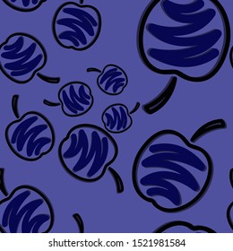 Brush fruits pattern in abstract style. Seamless floral wallpaper. Multi-colored fruit vector drawing. Modern floral background. Ornament illustration. Bright summer background illustration