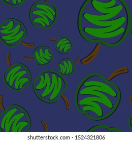 Brush fruits pattern in abstract style. Seamless floral wallpaper. Multi-colored fruit vector drawing. Modern floral background. Ornament illustration. Bright summer illustration