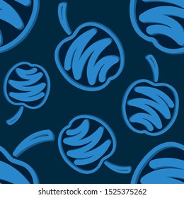 Brush fruits pattern in abstract style. Seamless floral wallpaper. Multi-colored fruit vector drawing. Modern floral background. Ornament illustration. Bright summer illustration