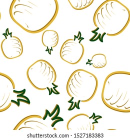 Brush fruits pattern in abstract style. Seamless floral wallpaper. Multi-colored fruit vector drawing. Modern floral background. Ornament illustration. Bright summer illustration