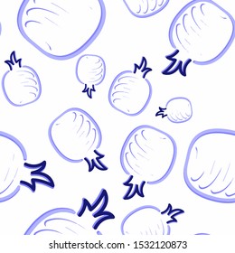 Brush fruits pattern in abstract style. Seamless floral wallpaper. Multi-colored fruit vector drawing. Modern floral background. Ornament illustration. Bright summer illustration