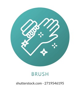 Relleno Del Gradiente Del Cepillo, Mini Icono De La Ilustración Relativo Al Cuidado Personal, Tienda De La Belleza, Cuidado Corporal Y Más. Uso Para El Concepto Moderno, Ui, Web Ux Y Desarrollo De App.
