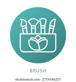 Relleno Del Gradiente Del Cepillo, Mini Icono De La Ilustración Relativo Al Cuidado Personal, Tienda De La Belleza, Cuidado Corporal Y Más. Uso Para El Concepto Moderno, Ui, Web Ux Y Desarrollo De App.