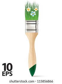 Brush with grass