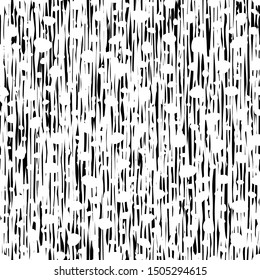 Brush grunge pattern. Hand drawn black and white background. Modern stylish geometric print. Abstract texture. Seamless pattern. Graphic backdrop. Endless contemporary monochrome tileable design