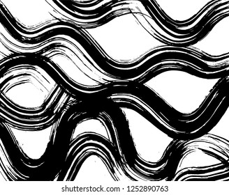 Brush grunge pattern. White and black vector.
